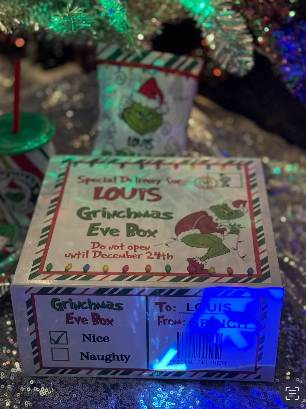 Personalized Grinch treat box with shirt FREE SHIPPING - That’s so Stella